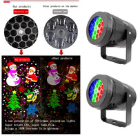 16 Patterns LED Christmas Projector Lamp 360° Rotatable Party Christmas Decoration Lamp Indoor Outdoor Lighting Snow Spotlight - stylishhomedecor2024.com