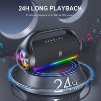 Waterproof Bluetooth Speaker, Portable Speaker with RGB Light Show, Outdoor Speaker for Pool Beach Party - stylishhomedecor2024.com