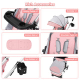 Foldable Baby Stroller with Reversible Bassinet - stylishhomedecor2024.com
