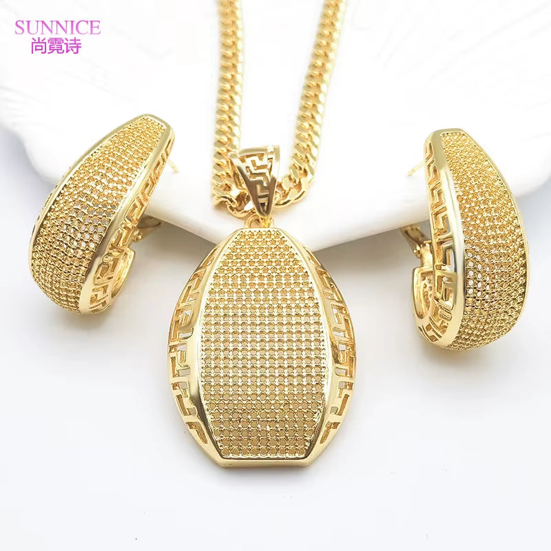 Luxury 18K Gold Plated Jewelry Set for Women Wedding Italian Jewellery Sets Bride Necklace and Earrings African Free Shipping