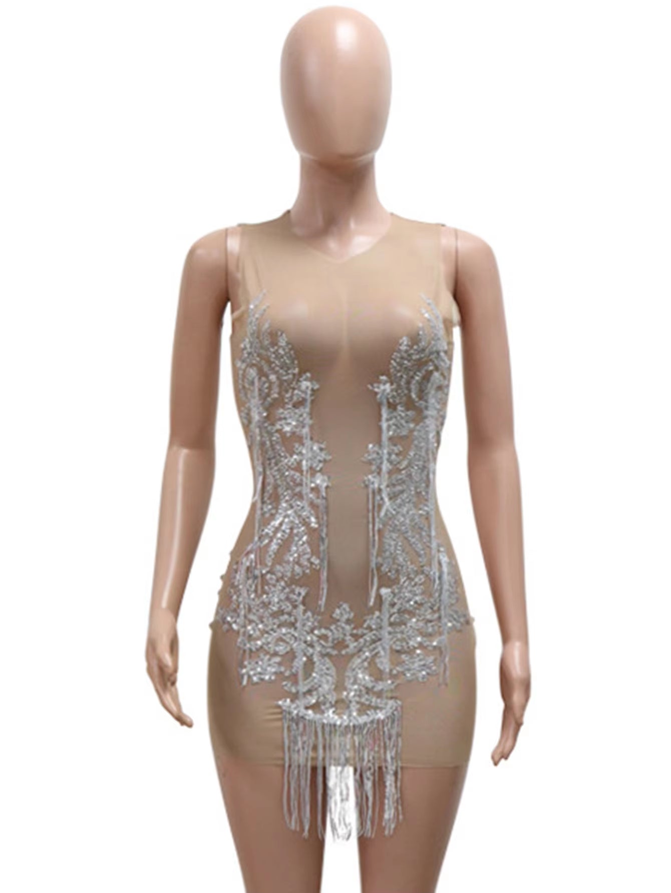 Sexy See through Mesh Mini Sequin Summer Dress Women Elegant Bodycon Club Birthday Party Dresses Short Evening Dresses Vestidos - stylishhomedecor2024.com