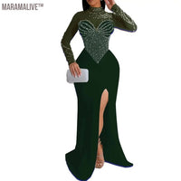Pearl Party Dress Female Diamond Sheer Mesh - stylishhomedecor2024.com