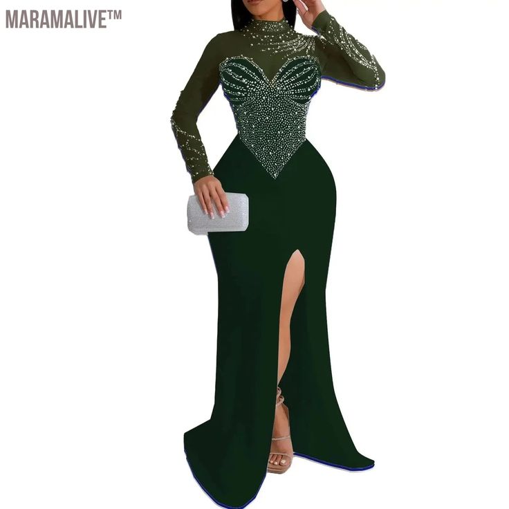 Pearl Party Dress Female Diamond Sheer Mesh - stylishhomedecor2024.com