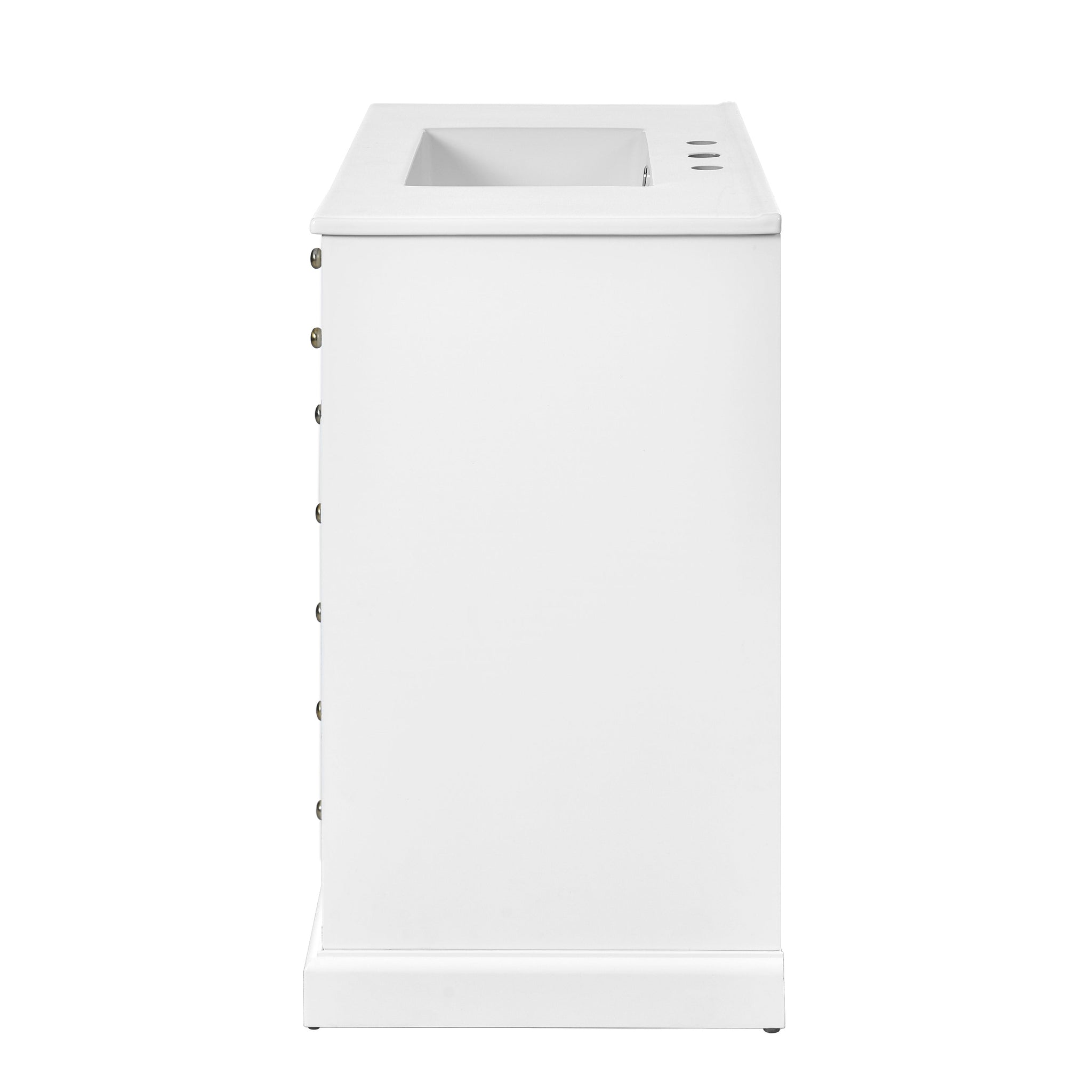 36" Bathroom Vanity with Ceramic Sink - Solid Wood