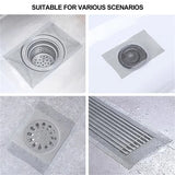Cuttable Shower Drain Hair Catcher Self-Adhesive Floor Drain Stickers Disposable Mesh Bathroom Kitchen Sink Hair Filter