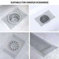 Cuttable Shower Drain Hair Catcher Self-Adhesive Floor Drain Stickers Disposable Mesh Bathroom Kitchen Sink Hair Filter