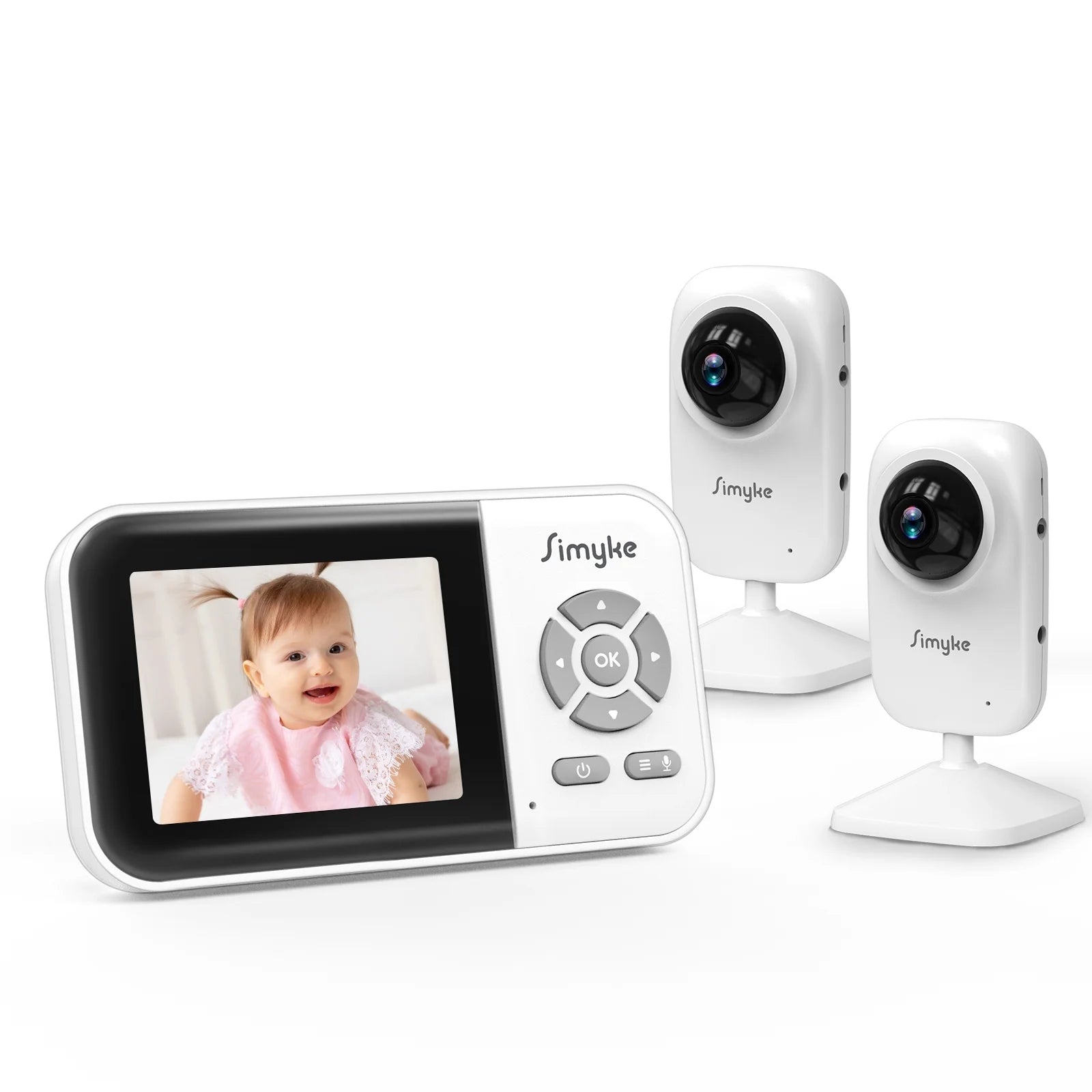 Upgrade Video Baby Monitor with 2 Cameras and Audio 2.8" LCD Screen, Night Vision, APP, 2 Way Talk, 1200Ft Long Range, Feeding Clock, Temperature Detection, Portable Wireless Baby Cam Home Use - stylishhomedecor2024.com