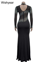 WishYear Rhinestone Mesh Mermaid Dress