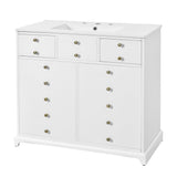 36" Bathroom Vanity with Ceramic Sink - Solid Wood