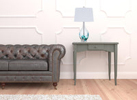 27" Clear Glass Table Lamp With White Empire Shade