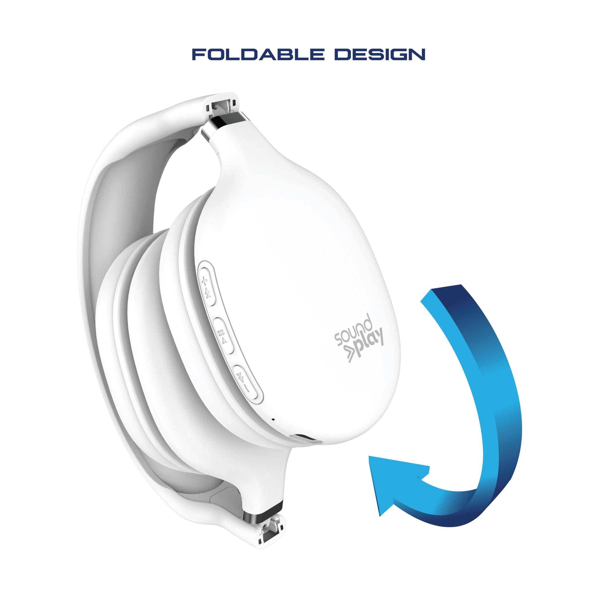 Foldable Wireless Bluetooth Over-Ear Headphones – Built-In Mic, White - stylishhomedecor2024.com