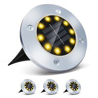 4/8 LEDs Solar Powered Buried Light Outdoor Pathway Garden Decking - stylishhomedecor2024.com