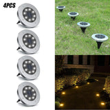 4/8 LEDs Solar Powered Buried Light Outdoor Pathway Garden Decking - stylishhomedecor2024.com