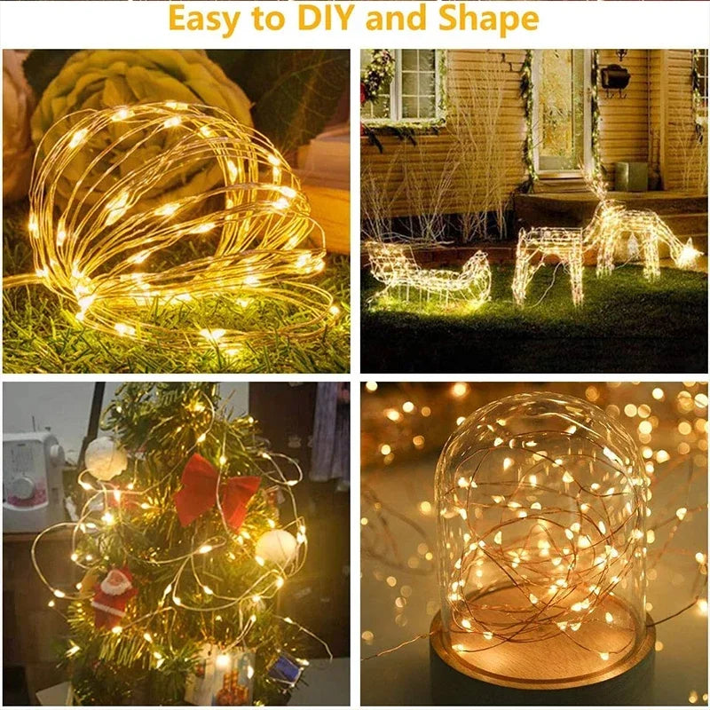 3M LED Curtain String Lights Fairy Decoration USB Holiday Garland Lamp 8 Mode for Home Garden Christmas Party New Year Wedding - stylishhomedecor2024.com