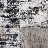 7' X 10' Beige Gray and White Abstract Area Rug