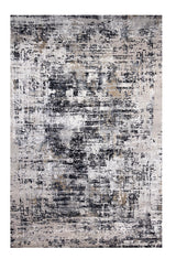 7' X 10' Beige Gray and White Abstract Area Rug