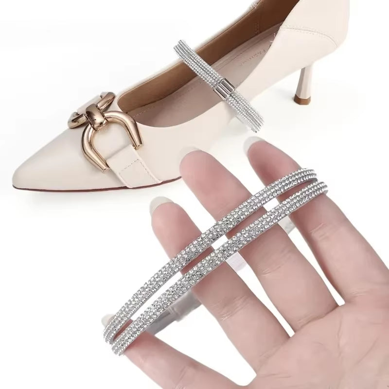Anti-Skid Rhinestone High Heel Straps – 2-Piece Elastic Fixing Belts - stylishhomedecor2024.com