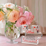 1Pc,Birthday Gifts for Mom - Engraved Acrylic Block Puzzle Mom Present, Christmas Present, Commemorative Decorative Gif - stylishhomedecor2024.com