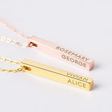 Personalized Mother Necklace, 4 Side Bar Necklace, Kids Names Necklace - stylishhomedecor2024.com