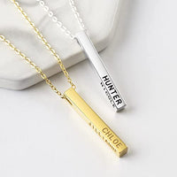 Personalized Mother Necklace, 4 Side Bar Necklace, Kids Names Necklace - stylishhomedecor2024.com