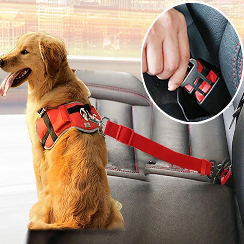 Adjustable Pet Cat Dog Car Seat Belt Pet Seat Vehicle Dog Harness Lead Clip Safety Lever Traction Dog Collars Dogs Accessoires Pets Products - stylishhomedecor2024.com