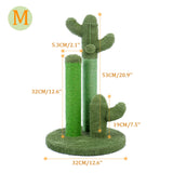 23" Cactus Cat Scratching Posts Medium Sisal Cat Scratcher,Green - stylishhomedecor2024.com