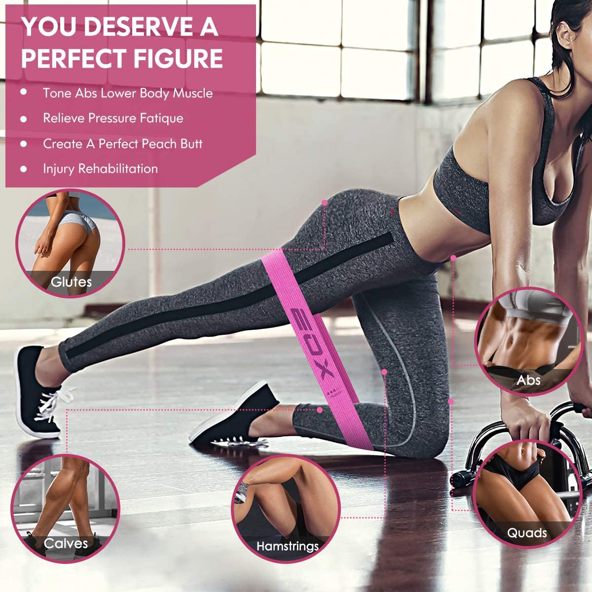 Exercise Resistance Fabric Loop Bands, Non-Slip Resistance Workout Bands for Legs & Butt and Glutes, 5 Resistance Levels Hip Training Bands - stylishhomedecor2024.com