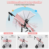 Foldable Baby Stroller with Reversible Bassinet - stylishhomedecor2024.com