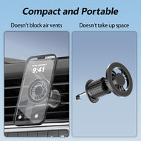 MagSafe Car Mount with 360° Flexible Rotation and Enhanced 20X Strong Magnets, Upgraded Metal Hook, Hands-Free Phone Holder Compatible with iPhone 16/15/14/13/12 Series, Black
