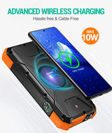 Solar Power Bank, 𝗣𝗗𝟭𝟴𝗪 𝐐𝐂𝟑.𝟎 Fast Charging 10W Wireless Charger 20000Mah Solar Powered Powerbank with Type C Input/Output, IPX5 Waterproof, Camping Flashlight, Compass, Carabiner - stylishhomedecor2024.com