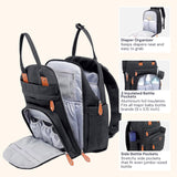 Babbleroo Diaper Bag Backpack - Baby Essentials Travel Tote - Multi Function Waterproof Diaper Bag, Travel Essentials Baby Bag with Changing Pad, Stroller Straps & Pacifier Case - Unisex, Black