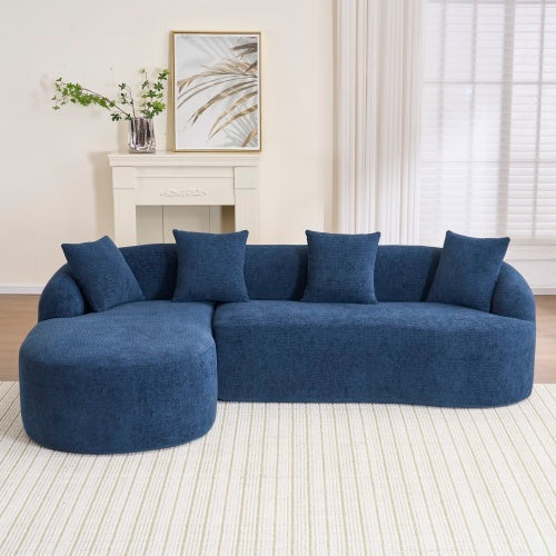 LY-022 Full Compression Sponge L-Shape Sectional Sofa, Brown Modular