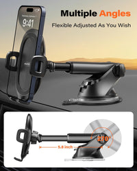 Apps2Car Universal Suction Cup Phone Mount for Windshield and Dashboard, Compatible with iPhone, Samsung, and All Cell Phones, Featuring Sticky Gel Pad