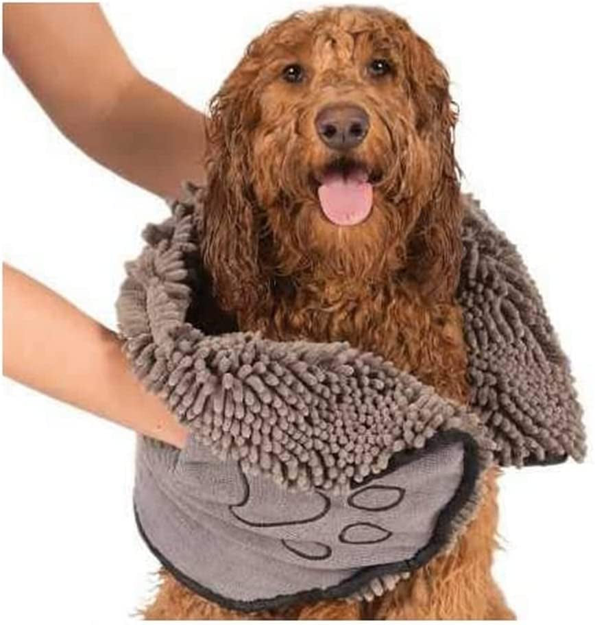 Shammy Dog Towels for Drying Dogs - Heavy Duty Soft Microfiber Bath Towel - Super Absorbent, Quick Drying, & Machine Washable - Must Have Dog & Cat Bathing Supplies | Grey 13X31 - stylishhomedecor2024.com