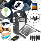 Solar Generator Portable Power Station with Solar Panel, 8000Mah Battery 3 LED Bulbs Flashlights Fm Radio for Home Outdoors Camping Travel Emergency - stylishhomedecor2024.com