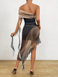New Sweetheart Hot Girl Strapless Dress Mesh Thin Ruffled Slim Sexy Party Birthday Skirt for Women