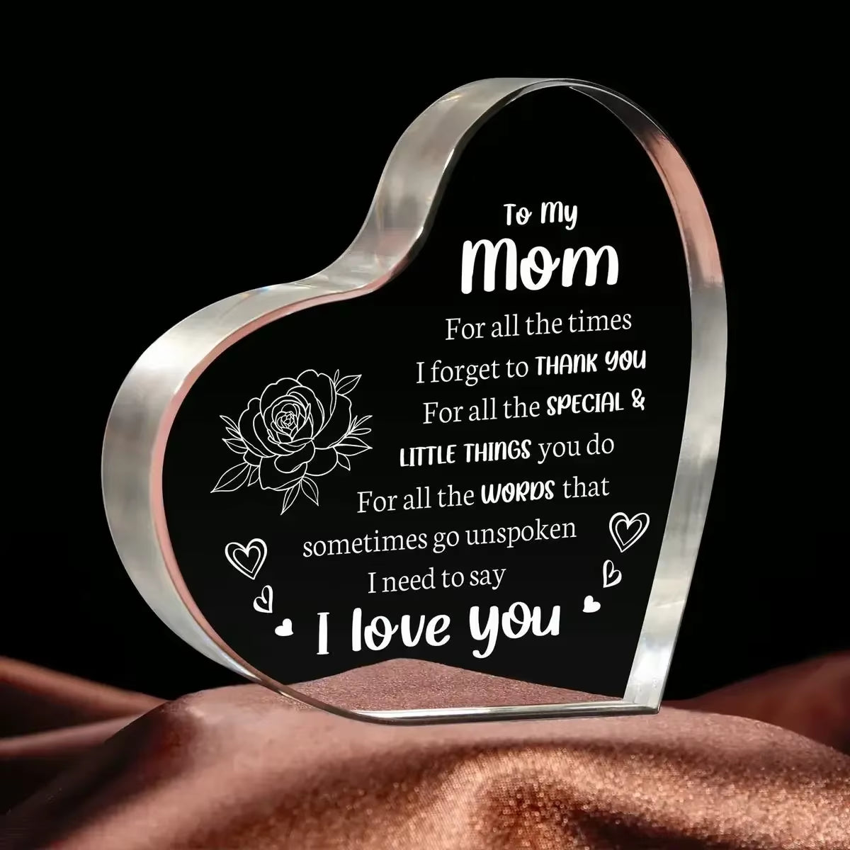 Son Daughter for Momgifts，Dad Mom Birthday Gifts - Acrylic Heart-Shaped Best Valentines Day Christmas Gift - stylishhomedecor2024.com