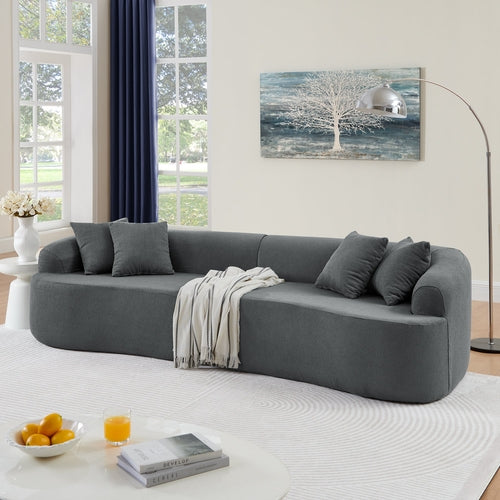 Curved Modular Sectional Sofa - Lamb's Wool Fabric