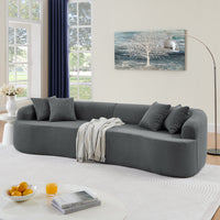 Curved Modular Sectional Sofa - Lamb's Wool Fabric