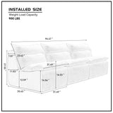 3 Seat Lounge Chair Sofa with Backrest