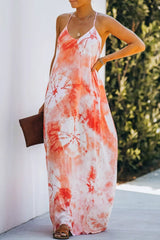 Tie-dye Drape Maxi Dress