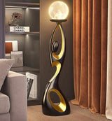 Resin Black & Gold Floor Lamp Elegant Living Room & Lobby Art Decoration