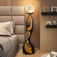 Resin Black & Gold Floor Lamp Elegant Living Room & Lobby Art Decoration