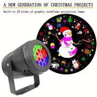 16 Patterns LED Christmas Projector Lamp 360° Rotatable Party Christmas Decoration Lamp Indoor Outdoor Lighting Snow Spotlight - stylishhomedecor2024.com