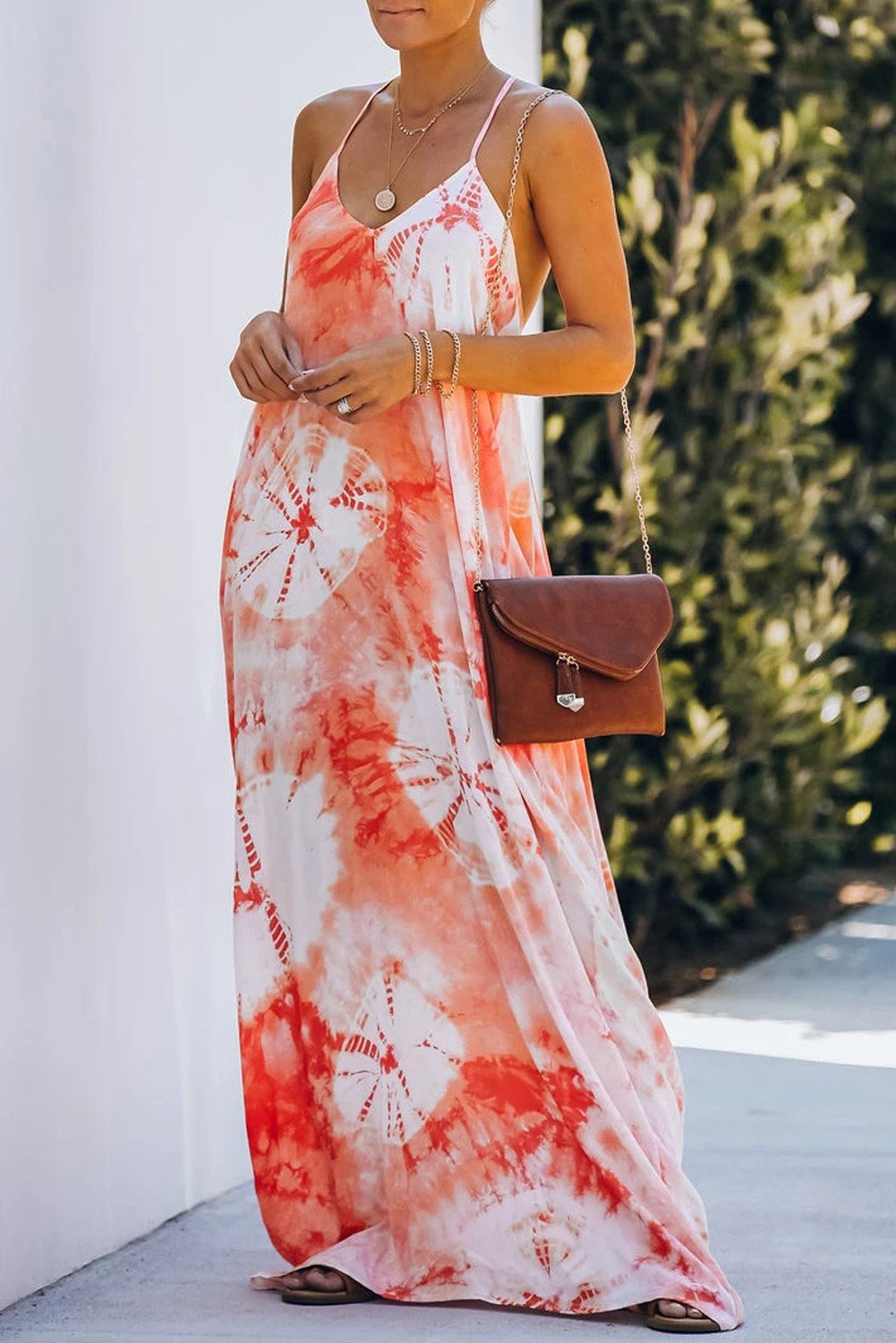 Tie-dye Drape Maxi Dress