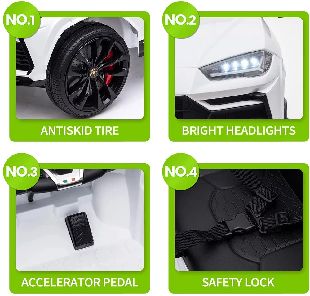 Lamborghini Urus 12V Electric Powered Ride-On Car for Kids – Yellow - stylishhomedecor2024.com