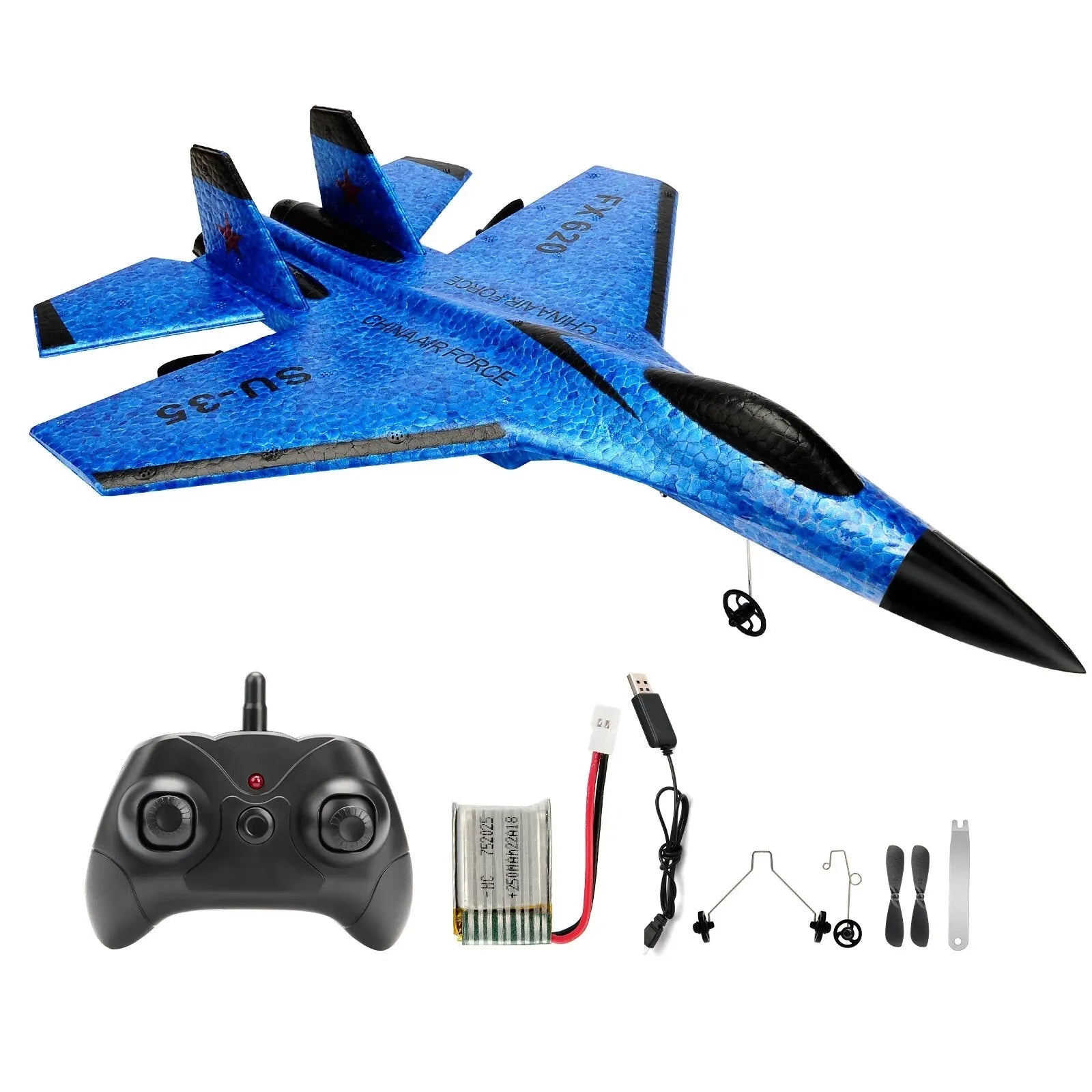 SU35 RC Plane FX620 FX820 2.4G Remote Control Flying Model Glider Airplane with LED Lights Aircraft Foam Toys for Children Gifts - stylishhomedecor2024.com