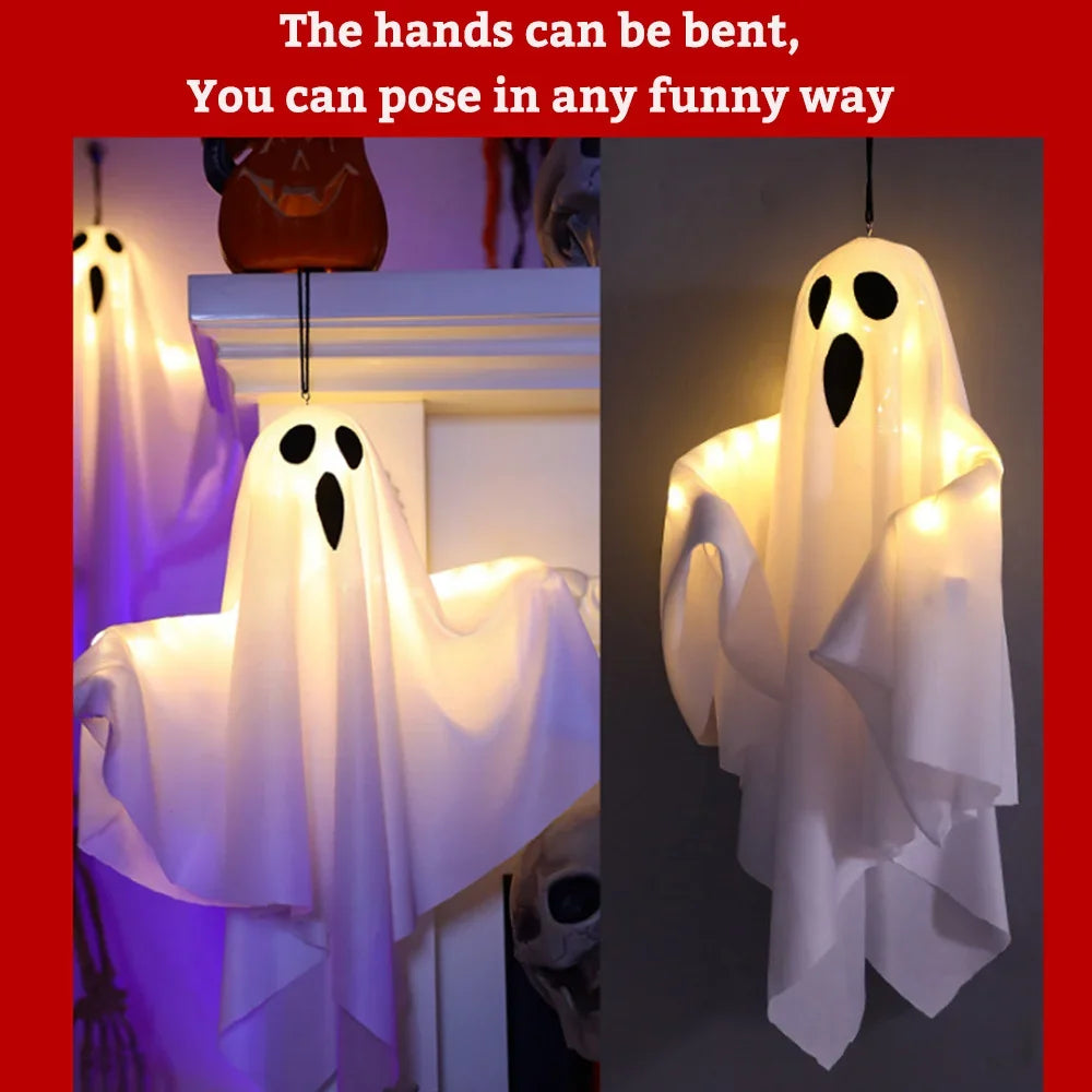 Halloween LED Glow Ghost Lights for Home Indoor Outdoor Hanging Decoration Haunted House Horror Props Bar Supplies 2024 New - stylishhomedecor2024.com