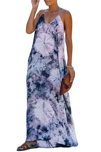 Tie-dye Drape Maxi Dress