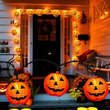 Halloween Pumpkin Lantern String Lights, 8.5Ft Orange Pumpkin String Lights with 10 Nylon Jack Smiling Face Lanterns, Halloween Lantern Lights for Indoor Outdoor Halloween Party Decor - stylishhomedecor2024.com